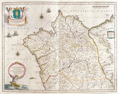 ガリシア・スペイン、アムステルダム、ウィレム・ブラウ著『Theatrum Orbis Terrarum, sive Atlas Novus』所収 作： Willem Blaeu