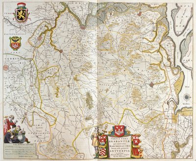 ウィレム・ブラウ著『Theatrum Orbis Terrarum, sive Atlas Novus』（アムステルダム）所収のドイツ、ベルギー、フィンランド。 作： Willem Blaeu