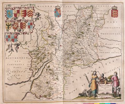アムステルダム、ウィレム・ブラウ著『Theatrum Orbis Terrarum, sive Atlas Novus』所収のグロチェスター。 作： Willem Blaeu