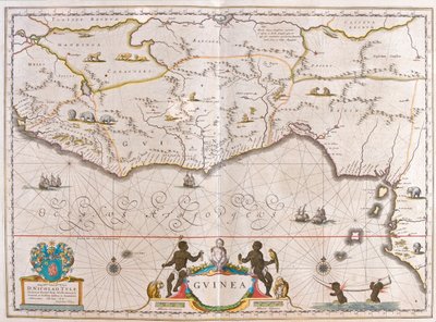 ウィレム・ブラウ著『Theatrum Orbis Terrarum, sive Atlas Novus』（アムステルダム）所収のギニア。 作： Willem Blaeu