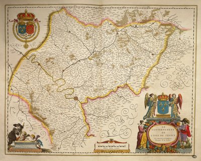 Willem Bleau作「Theatrum Orbis Terrarum」よりIle-de-France, Isle of France, アムステルダム 作： Willem Blaeu