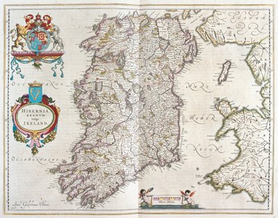 アイルランド、アムステルダム、ウィレム・ブラウ著『Theatrum Orbis Terrarum, sive Atlas Novus』所収 作： ウィレム・ブルー