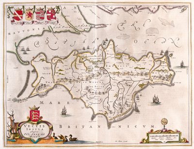 ワイト島、アムステルダム、ウィレム・ブラウ作「Theatrum Orbis Terrarum, sive Atlas Novus」所収 作： Willem Blaeu