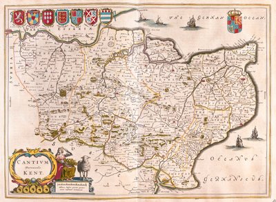 ケント、アムステルダム、ウィレム・ブラウ著『Theatrum Orbis Terrarum, sive Atlas Novus』所収 作： Willem Blaeu
