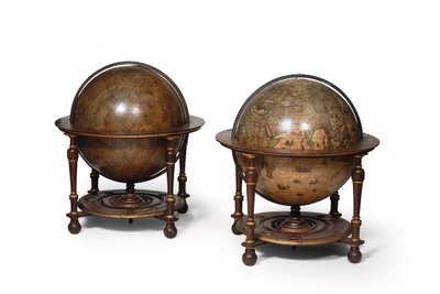 図書館の地球儀の大規模なペア、地上1645 - 48、1630年以降の天体 作： Willem Blaeu