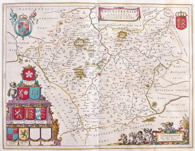 ライチェスター、アムステルダム、ウィレム・ブラウ著『Theatrum Orbis Terrarum, sive Atlas Novus』所収 作： Willem Blaeu