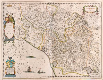 アムステルダム、ウィレム・ブラウ作「Theatrum Orbis Terrarum, sive Atlas Novus」所収、イタリア、ルッカ 作： Willem Blaeu