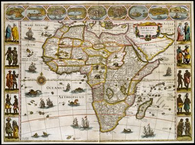 アフリカの地図。 Willem JanszoonBlaeuによるアトラスからのプレート 作： Willem Blaeu
