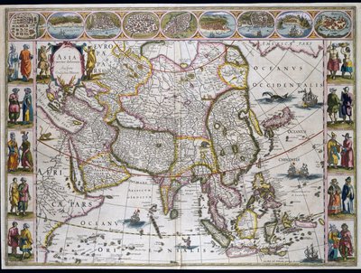 アジアの地図。 Willem JanszoonBlaeuによるアトラスからのプレート 作： Willem Blaeu