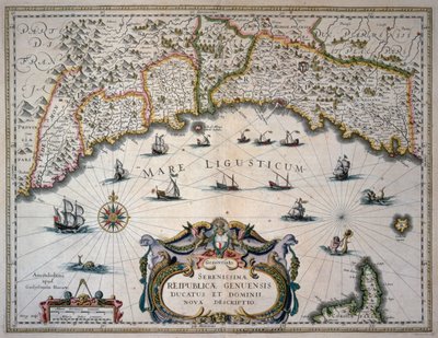 イタリア・ジェノバ共和国の地図 作： Willem Blaeu