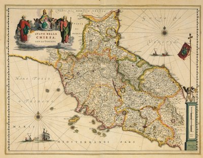 トスカーナ地方の地図（Willem Janszoon Blaeuのアトラスより 作： Willem Blaeu