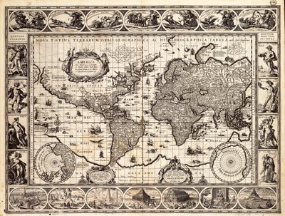 メルカトル図法の世界地図 作： Willem Blaeu