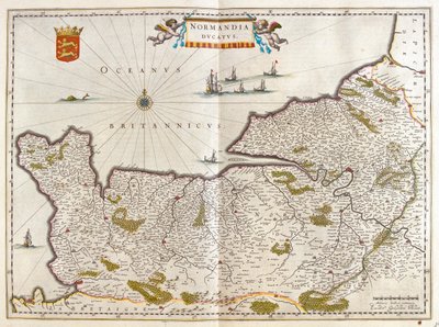 ノルマンディー、アムステルダム、ウィレム・ブラウ著『Theatrum Orbis Terrarum, sive Atlas Novus』所収 作： Willem Blaeu