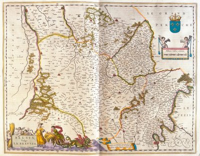 アムステルダム、ウィレム・ブラウ作「Theatrum Orbis Terrarum, sive Atlas Novus」所収の北フランス、ボーセット。 作： Willem Blaeu