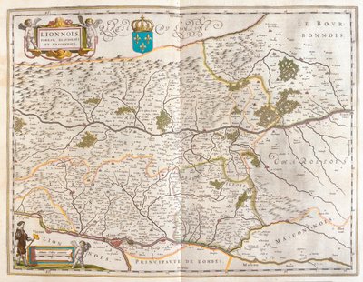 アムステルダム、ウィレム・ブラウ作『Theatrum Orbis Terrarum, sive Atlas Novus』所収のリヨン北部地域 作： Willem Blaeu