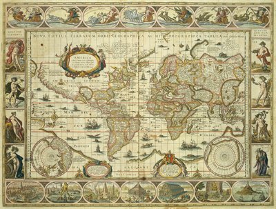 Nova Orbis Geographica ac Totius Terrarum Hydrographica, Willem Janszoon Blaeu (1571-1638), Amsterdam 作： Willem Blaeu