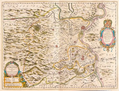 オレンジとアヴィニョン（アムステルダム、ウィレム・ブラウ作『Theatrum Orbis Terrarum, sive Atlas Novus』所収 作： Willem Blaeu