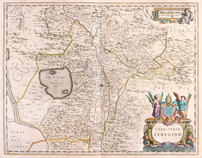 イタリア、ペルージャ、アムステルダム、ウィレム・ブラウ作「Theatrum Orbis Terrarum, sive Atlas Novus」所収 作： Willem Blaeu