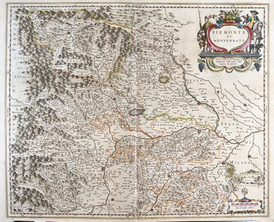 アムステルダム、ウィレム・ブラウ著『Theatrum Orbis Terrarum, sive Atlas Novus』所収のピエモン（イタリア地方 作： Willem Blaeu