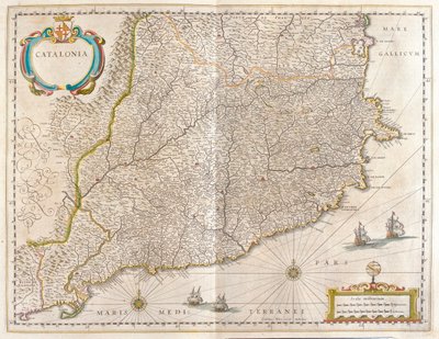 スペイン・カタルーニャ州、アムステルダム、ウィレム・ブラウ作「Theatrum Orbis Terrarum, sive Atlas Novus」所収 作： Willem Blaeu