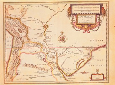 パラグアイのリオ・デ・デル・プレート、シルバー川、パラナ盆地（Willem Blaeu