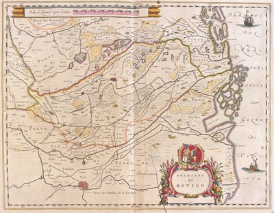 アムステルダム、ウィレム・ブラウ作『Theatrum Orbis Terrarum, sive Atlas Novus』所収、イタリア、ロヴィーゴ 作： Willem Blaeu