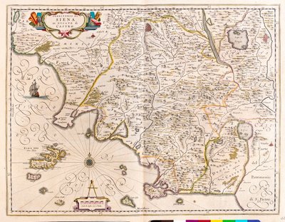 イタリア、ラツィオ州シエナ、アムステルダム、ウィレム・ブラウ作「Theatrum Orbis Terrarum, sive Atlas Novus」所収 作： ウィレム・ブルー