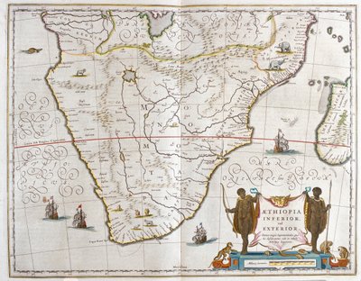 南アフリカ（アムステルダム、ウィレム・ブラウ著『Theatrum Orbis Terrarum, sive Atlas Novus』所収 作： Willem Blaeu