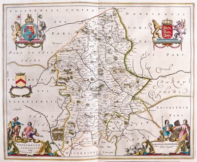 スタフォードシャー、n「Theatrum Orbis Terrarum, sive Atlas Novus」ウィレム・ブラウ作、アムステルダム 作： Willem Blaeu