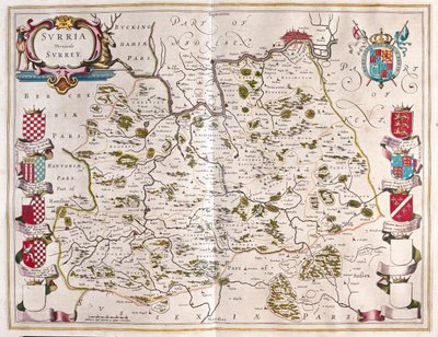 サリー、アムステルダム、ウィレム・ブラウ著『Theatrum Orbis Terrarum, sive Atlas Novus』所収 作： Willem Blaeu