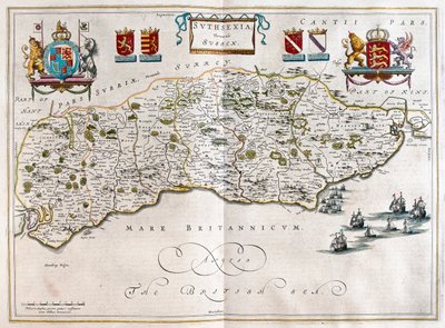 サセックス、ウィレム・ブラウ著『Theatrum Orbis Terrarum, sive Atlas Novus』（アムステルダム）所収 作： ウィレム・ブルー