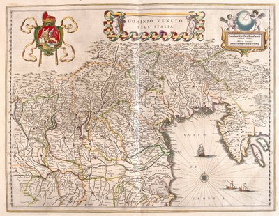 アムステルダム、ウィレム・ブラウ著『Theatrum Orbis Terrarum, sive Atlas Novus』所収のイタリア、ヴェネトとテルヴィーゾのテリオリー。 作： Willem Blaeu