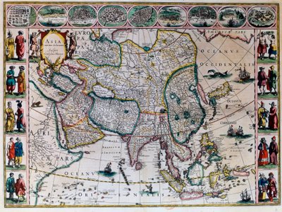 世界の劇場または新アトラス アムステルダムWillem Janszoon Blaeu（1571-1638）によるアジアの地理地図 作： Willem Blaeu