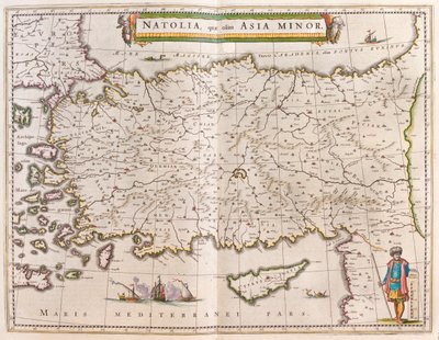 トルコとキプロス（アムステルダム、ウィレム・ブラウ著『Theatrum Orbis Terrarum, sive Atlas Novus』所収 作： Willem Blaeu