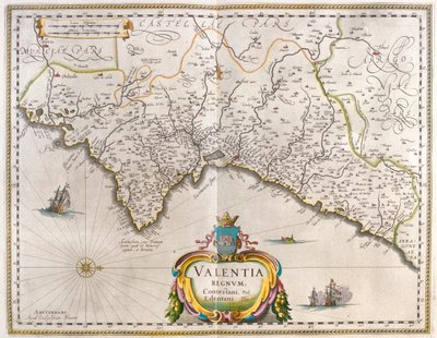 バレンシア、アムステルダム、ウィレム・ブラウ作「Theatrum Orbis Terrarum, sive Atlas Novus」所収 作： Willem Blaeu