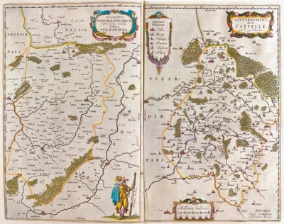 アムステルダム、ウィレム・ブラウ著『Theatrum Orbis Terrarum, sive Atlas Novus』所収、エスヌ県、ヴェルマンドワ・サン・カンタン／ティアッシュ 作： Willem Blaeu