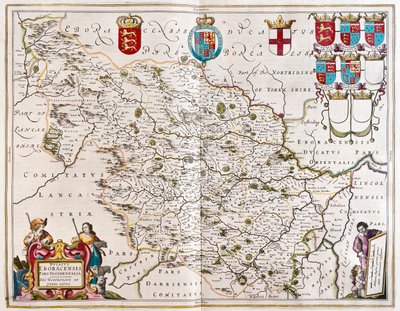 ウィレム・ブラウ作「Theatrum Orbis Terrarum, sive Atlas Novus」（アムステルダム）所収のヨークシャー西部の乗馬。 作： ウィレム・ブルー