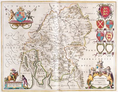 ウェストモーランド、アムステルダム、ウィレム・ブラウ著『Theatrum Orbis Terrarum, sive Atlas Novus』所収 作： Willem Blaeu