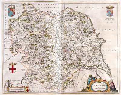 ヨークシャー、アムステルダム、ウィレム・ブラウ著『Theatrum Orbis Terrarum, sive Atlas Novus』所収 作： Willem Blaeu