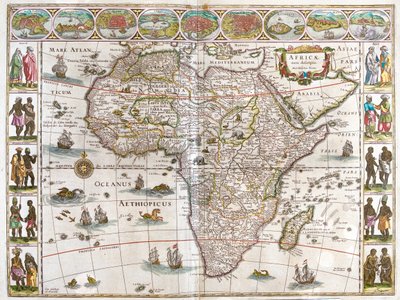 アフリカ、アムステルダム、ウィレム・ブラウ著『Theatrum Orbis Terrarum, sive Atlas Novus』所収 作： Willem Blaeu