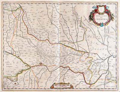 アムステルダム、ウィレム・ブラウ作「Theatrum Orbis Terrarum, sive Atlas Novus」に描かれたイタリアのクレモナ市。 作： Willem Blaeu