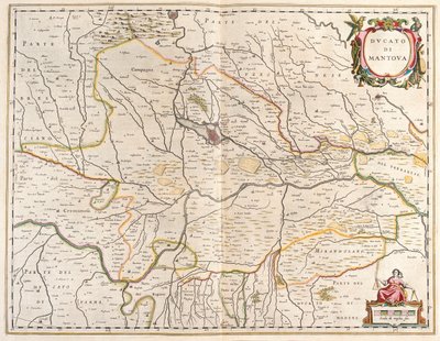 アムステルダム、ウィレム・ブラウの「Theatrum Orbis Terrarum, sive Atlas Novus」に描かれたイタリアのマントヴァ市。 作： Willem Blaeu