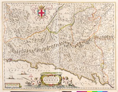 イタリア、リグーリア州東部、ウィレム・ブラウ作「Theatrum Orbis Terrarum, sive Atlas Novus」（アムステルダム 作： Willem Blaeu
