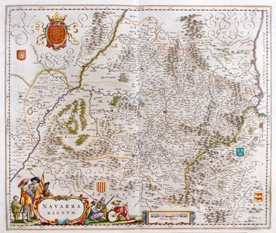 パンプローナ、バイヨンヌ、サン・セバスティアンを含む地域（アムステルダム、ウィレム・ブラウ著『Theatrum Orbis Terrarum, sive Atlas Novus』所収 作： Willem Blaeu