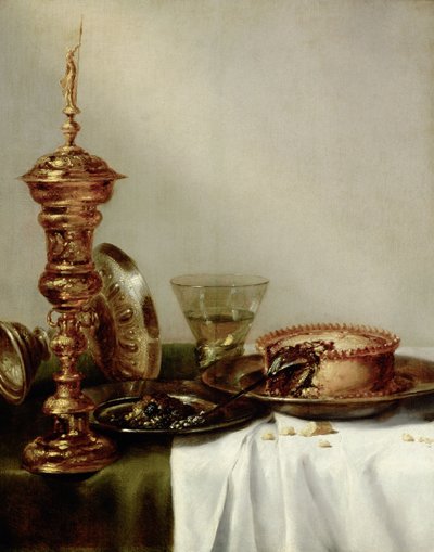 覆われたテーブル、1634年。 作： Willem Claesz. Heda