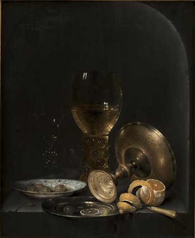 静物。 石の壁龕での朝食 作： Willem Claesz. Heda