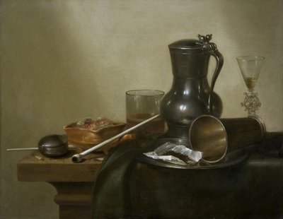タバコのある静物、1637 作： Willem Claesz. Heda