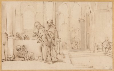 神殿の門にいるペトロとヨハネ 作： Willem Drost