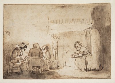 レンブラントの家の暖炉の女たち 作： Willem Drost