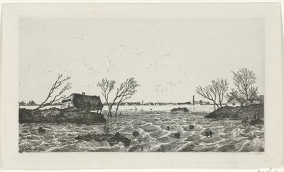 ドリューメルの堤防決壊、1855 年 作： Willem Gruyter jr.